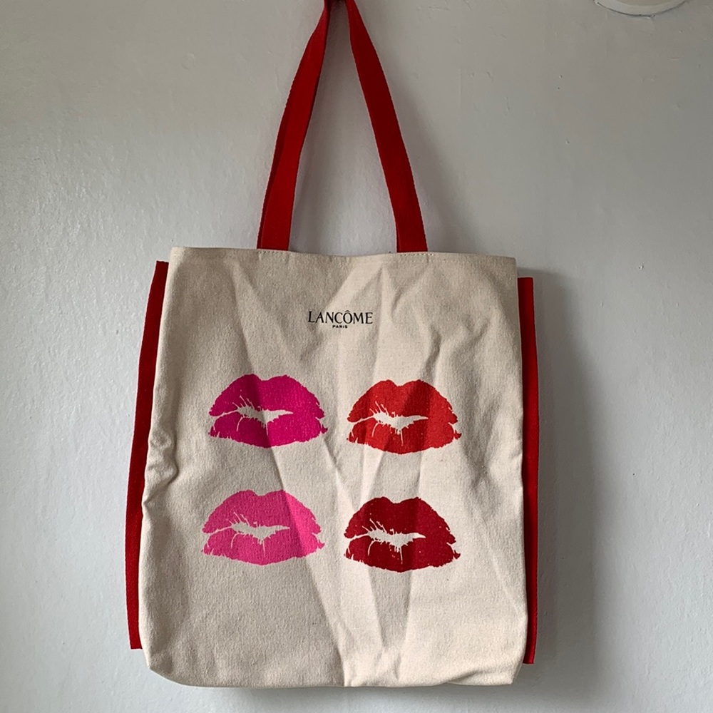 Lancome Lips Canvas Tote Bag NWOT